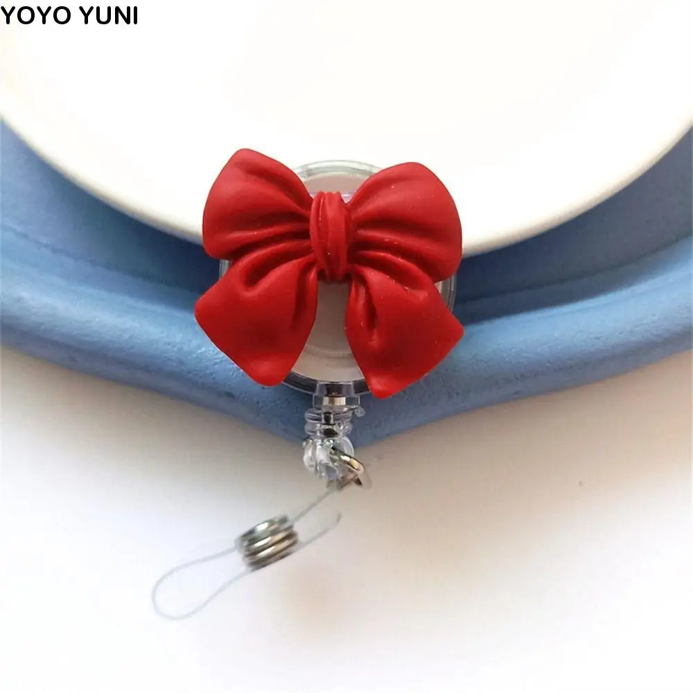 

Bow Flower Nurse Badge Reel Name Tag 3D Flora Retractable Badge Holder ID Card Chest Card Easy Pull Buckle Office School