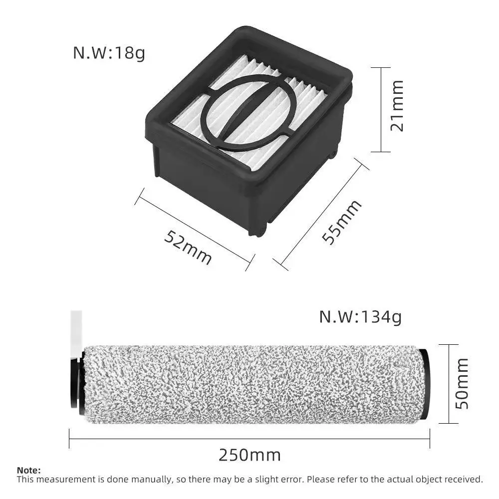 Roller Brushbar Brush Filter Hepa For Xiaomi Truclean W20 / 2C / 4C / 2 Lite Wet-Dry Vacuum Parts Accessories Replacement