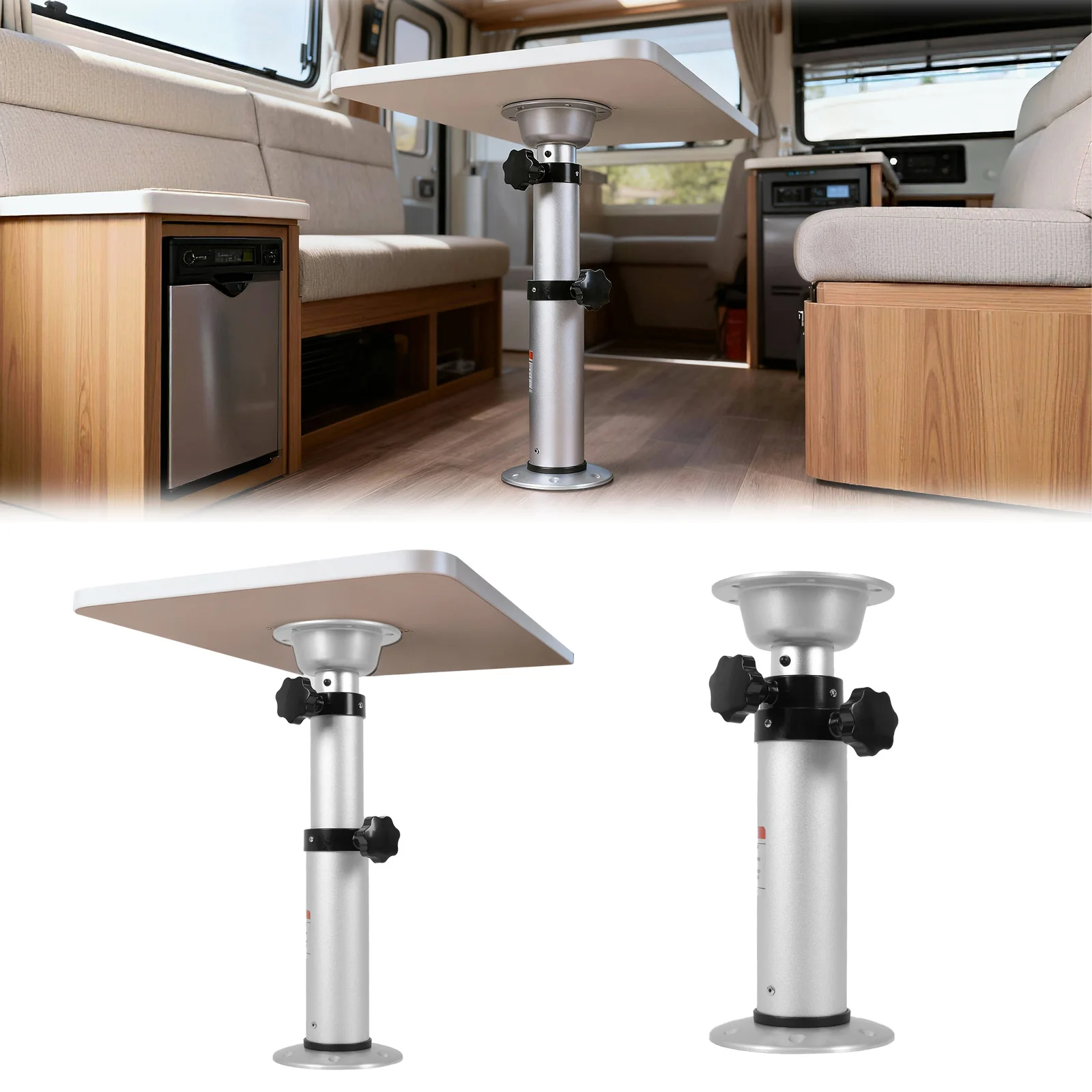 

3-Level Pneumatic Table Leg Base Air-Powered Stand Base Space Saving RV Table Pedestal Stand Leg for RV Marine Boat Marine Yacht