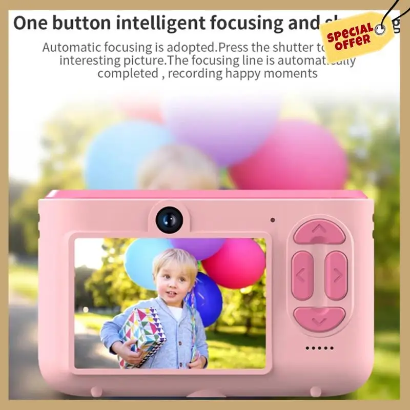 كاميرا صغيرة مزدوجة السيلفي كاميرا صور رقمية HD 720P فيديو USB شحن شاشة ملونة للأطفال هدية زرقاء