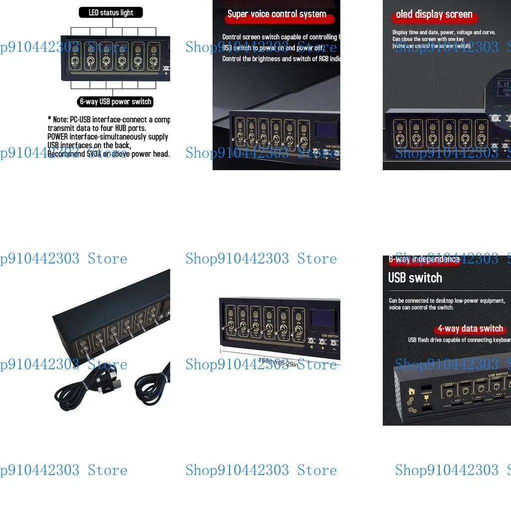 

L4MD 6 Port USB Hubs Независимые переключатели USB Splitter USB Expander USB Drive Case