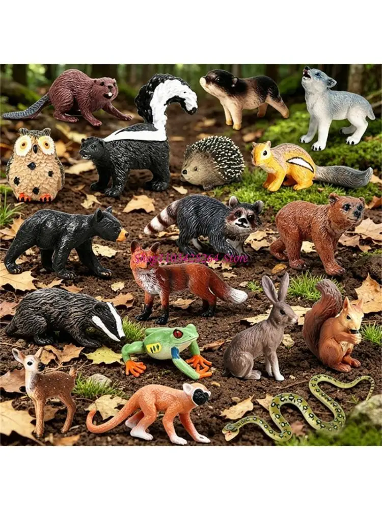  Colorful Forest Animal Miniatures Durable Plastic Wildlife Toy For Children And Adults