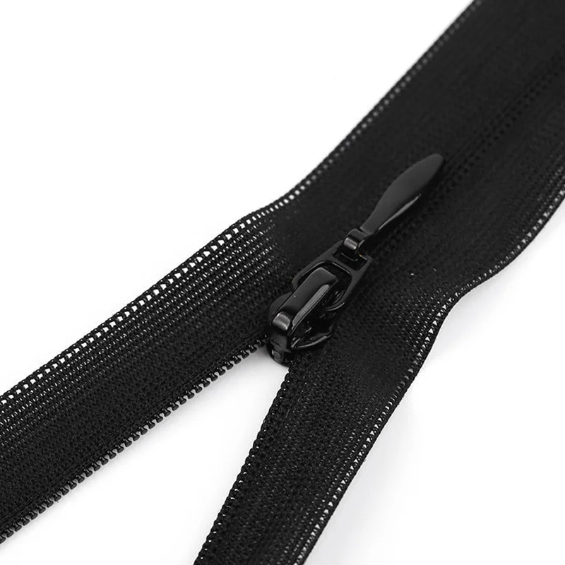 3# Nylon Invisible Zipper Black White Open End Long Zips Sewing Clothing Garment Hidden Zipper Crafts Accessories 30cm-90cm