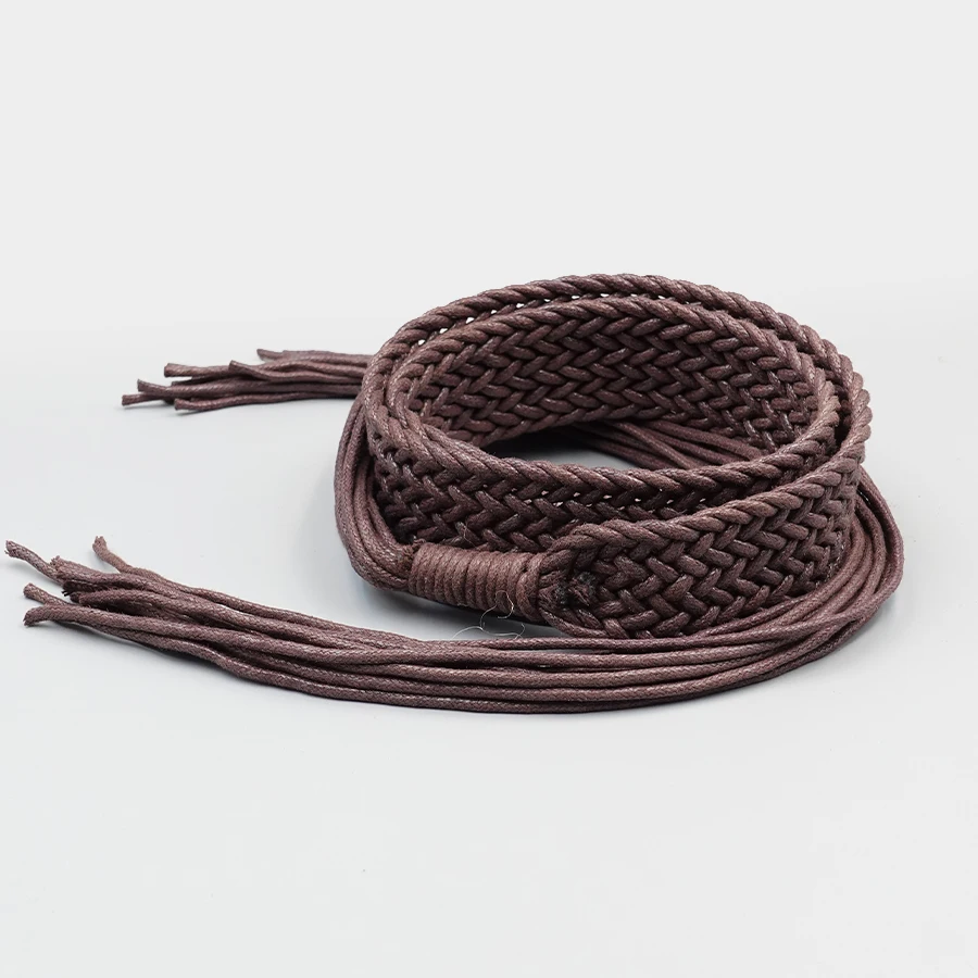 เข็มขัดเชือกป่านโบฮีเมียนทอมือ - Cincher เอวถักงานศิลปะสําหรับเดรสฤดูร้อน, โซ่เอววินเทจแบบปรับได้
