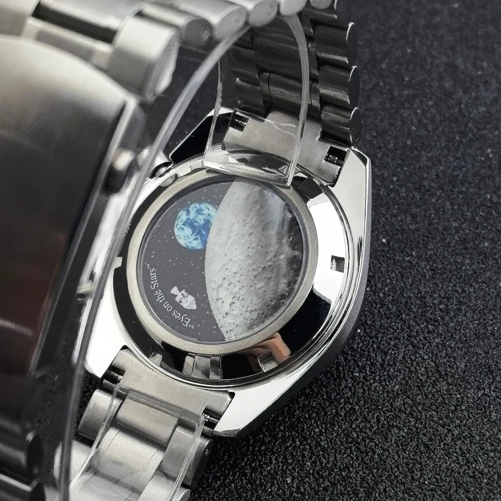 High Quality VK63 39.7mm Moon Swatch Fit VK63 movement Chronograph Metal Case Bezel Men's Watch Sealed Back Watch Parts