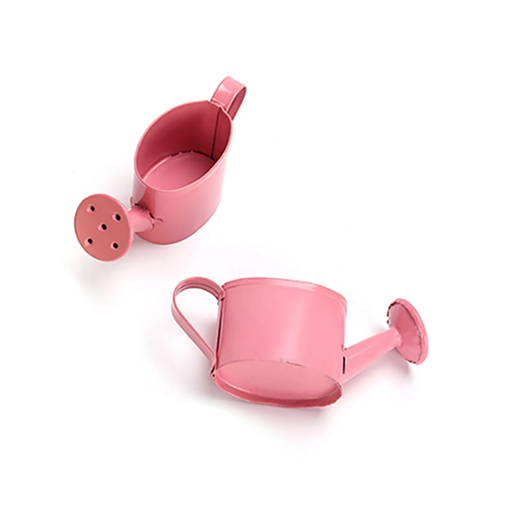 1/12 Dollhouse Metal Watering Can Garden Miniature Decoration for Kids Dollhouse Miniature Furniture Accessories,Pink