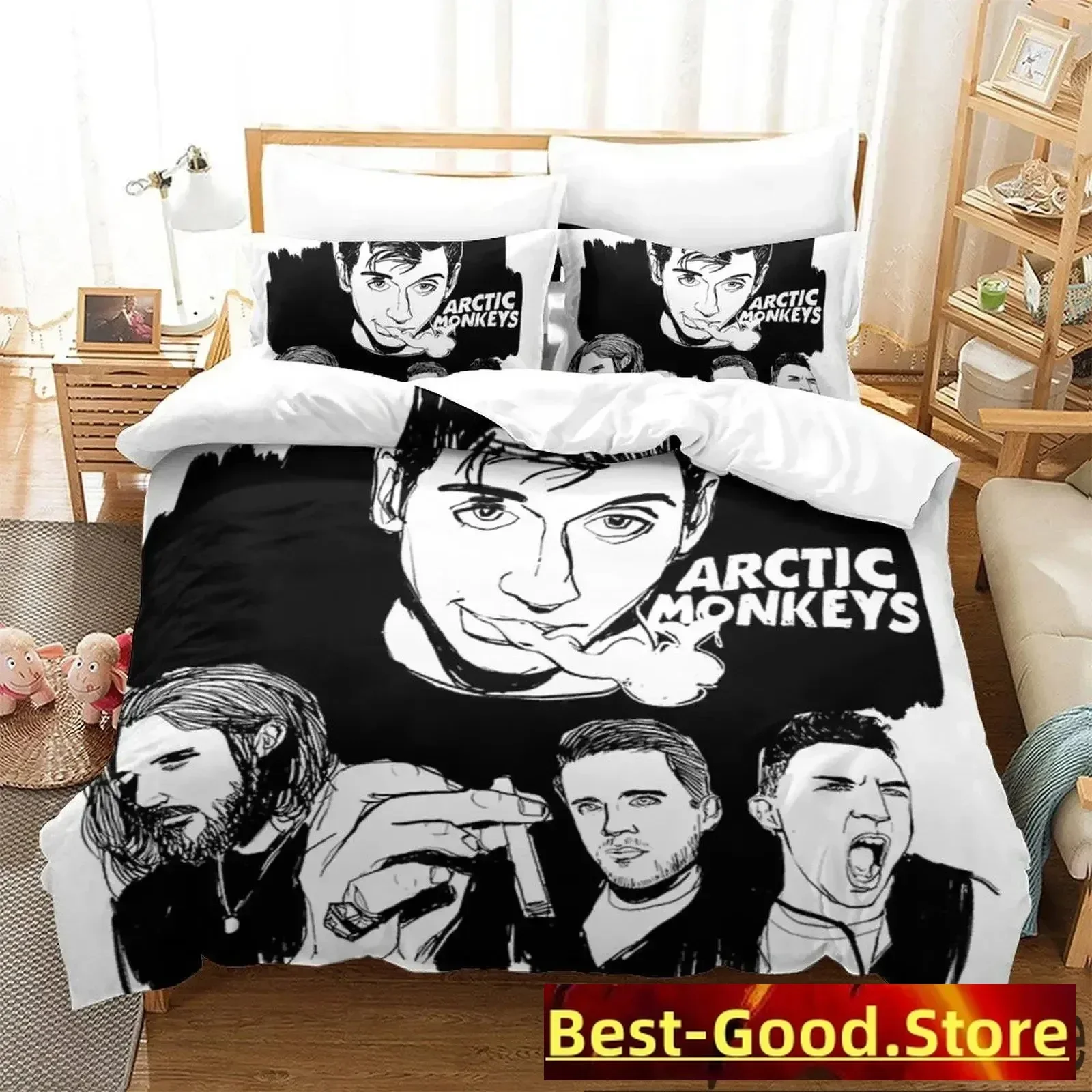 3D Print Arctic Monkeys Band Bedding Set Duvet Cover Bed Set Quilt Cover Pillowcase Comforter king Queen Size Boys Adult