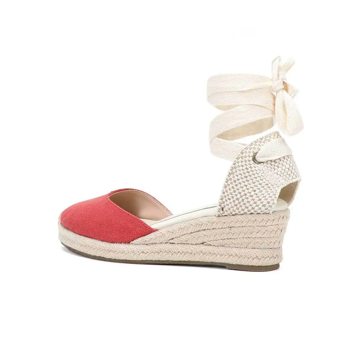 Women Wedge Espadrilles Lace Up Sandals Comfortable Summer Shoes view 4