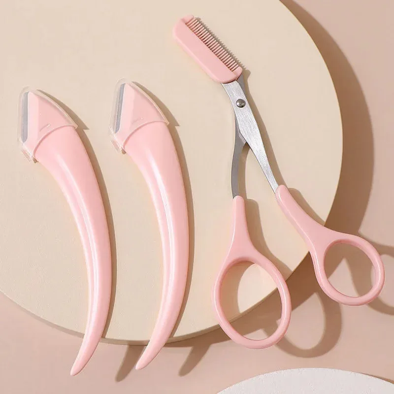 Augenbraue Trimmen Messer Gesicht Rasiermesser Für Frauen Professionelle Augenbraue Schere Mit Kamm Stirn Trimmer Schaber Zubehör