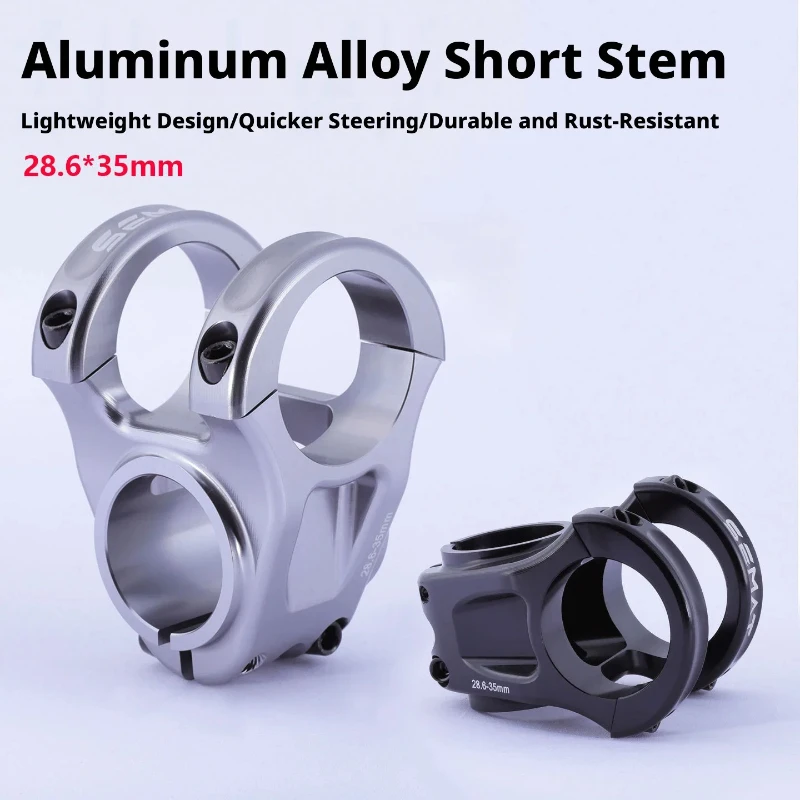SEMAT MTB Mountain Bike Stem Aluminum Alloy Ultralight High Strength Short 28.6*35MM CNC Stem DH/AM/XC Power direction