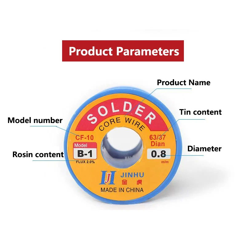 Imagem -02 - Rosin Solda Fio de Solda para Reparação Elétrica Rolo Flux Chumbo Tin Fio 0.5 mm 0.8 mm 1.0 mm 2.0 mm 63 mm 37 mm 500g