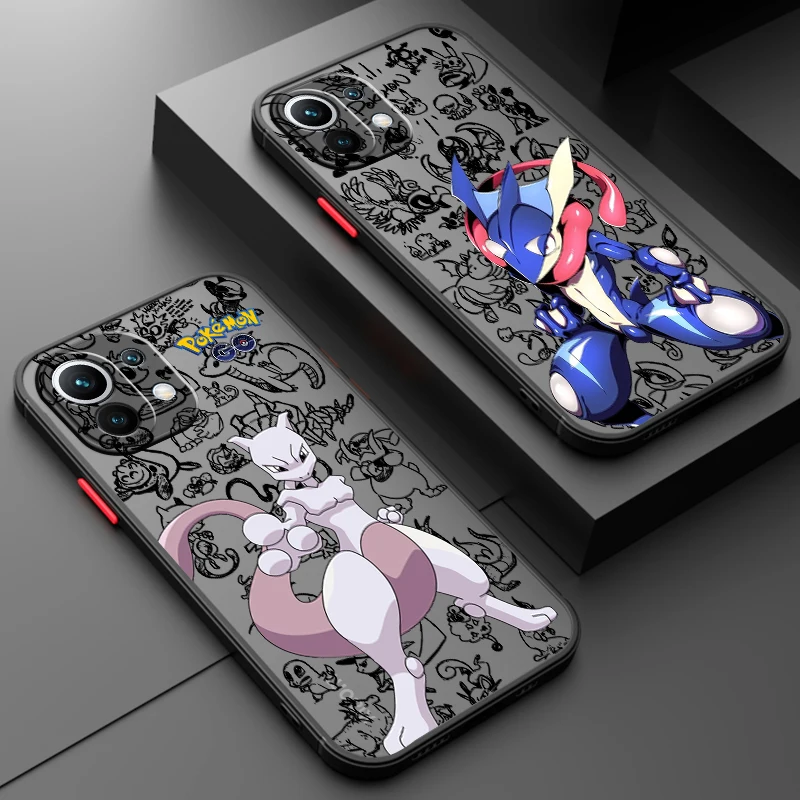 Art Pokemones M-Mewtwos Frosted Translucent For Xiaomi Mi 13 12 12T 11T 11 11i 10T 10 9T Pro Lite Ultra 5G Back Phone Case