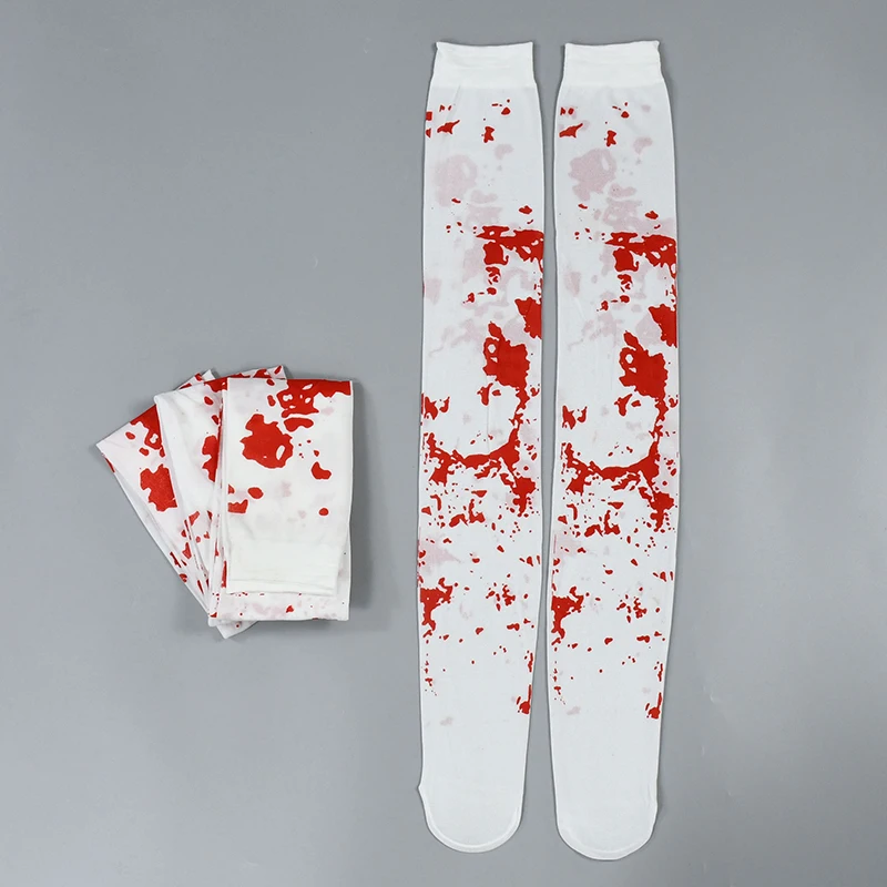 Calcetines altos para disfraz de enfermera, medias por encima de la rodilla, para Halloween, Cosplay