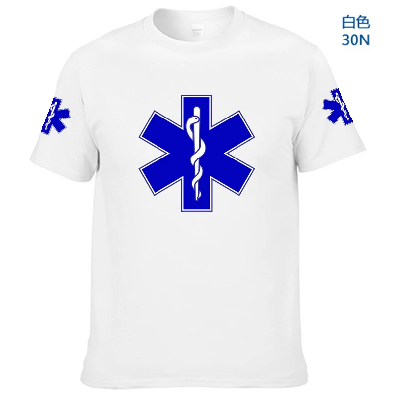 EMT Emergency Ambulance Printed 100% cotton T Shirt Men Fashion Summer Streetwear O-Neck T-Shirt Casual temperament Short Sleeve