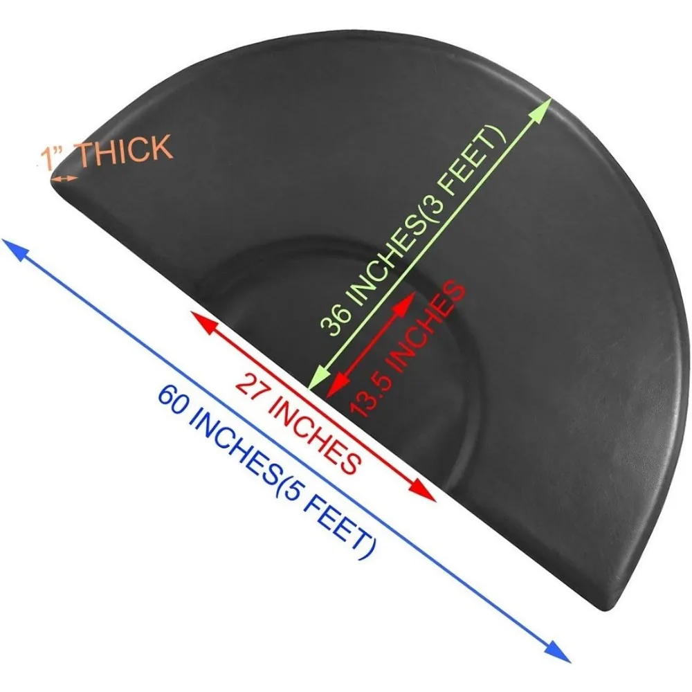 كرسي حلاقة مضاد للتعب بطول 5 أقدام × 3 أقدام مع قطع شبه دائرية لمتجر صالون الحلاقة مقاومة للانزلاق #3