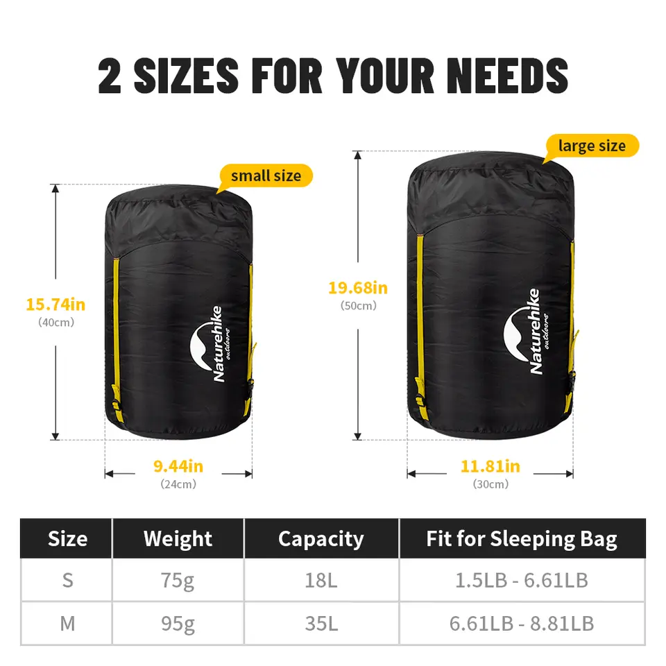 Naturehike Compression Stuff Sack Waterproof Compression Bag Outdoor Camping Sleeping Bag Compression Sack Storage Bags - 5