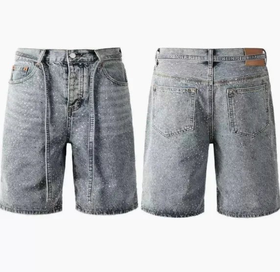 Jean en denim pour femme, coupe large vintage, taille haute, style Y2K streetwear, élégant, avec strass, 2026