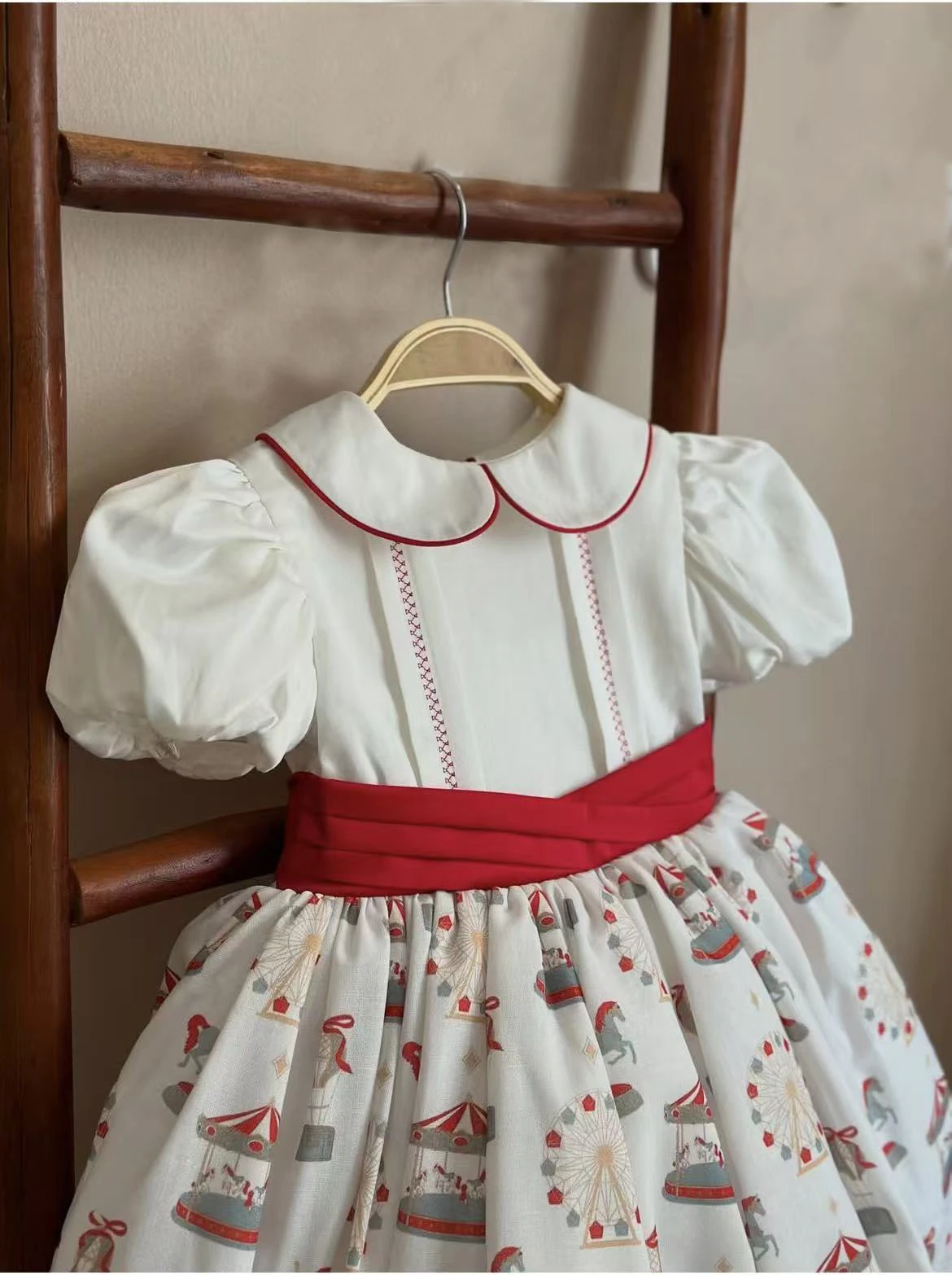 0-12Y Baby Girl Summer White Vintage Princess Dress for Birthday Photography Holiday Eid B536