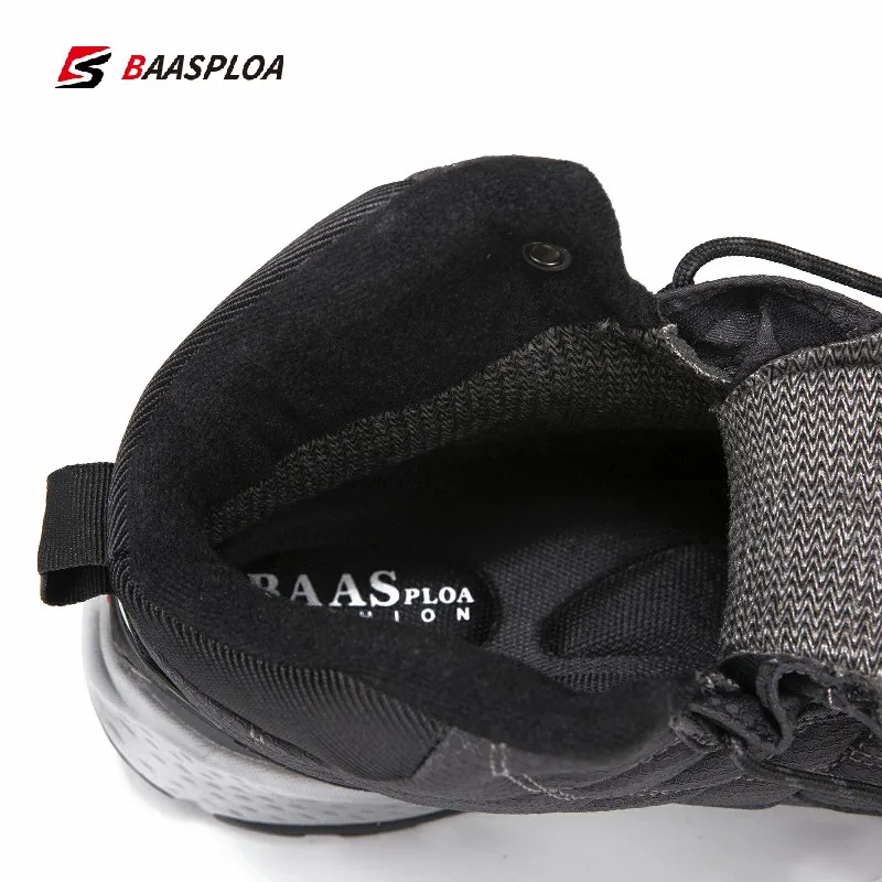 Baasploa, zapatos de invierno para hombre, zapatos de exterior, zapatos de senderismo, zapatillas de seguridad antideslizantes impermeables para acampar, botas informales, zapatos para caminar, hombre cálido