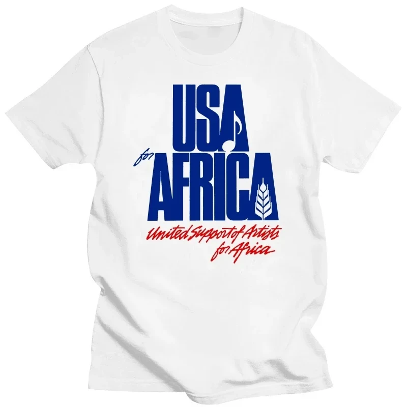 2024 summer tops men clothing We Are the World Anniversary USA for Africa United Artists White T-shirt Loose Casual Streetwear