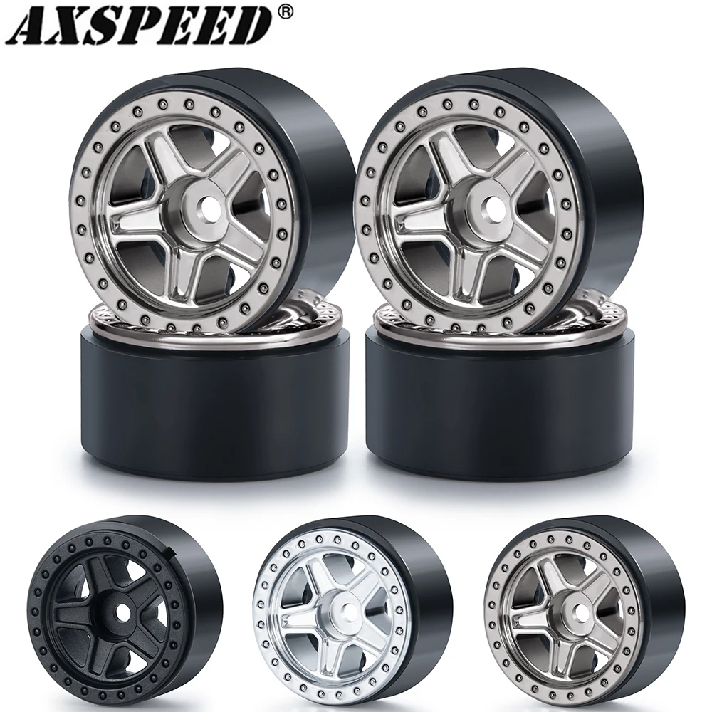 

AXSPEED 1,0 Beadlock колесный обод пластиковая 5-спицевая ступица для Axial SCX24 1/24 RC гусеничная машина обновленные детали
