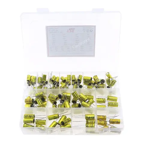 125Pcs 15Value NP Electrodeless Speaker Audio Capacitor 100V 1uF-100uF Non Polarity Frequency Crossover Assoeted kit