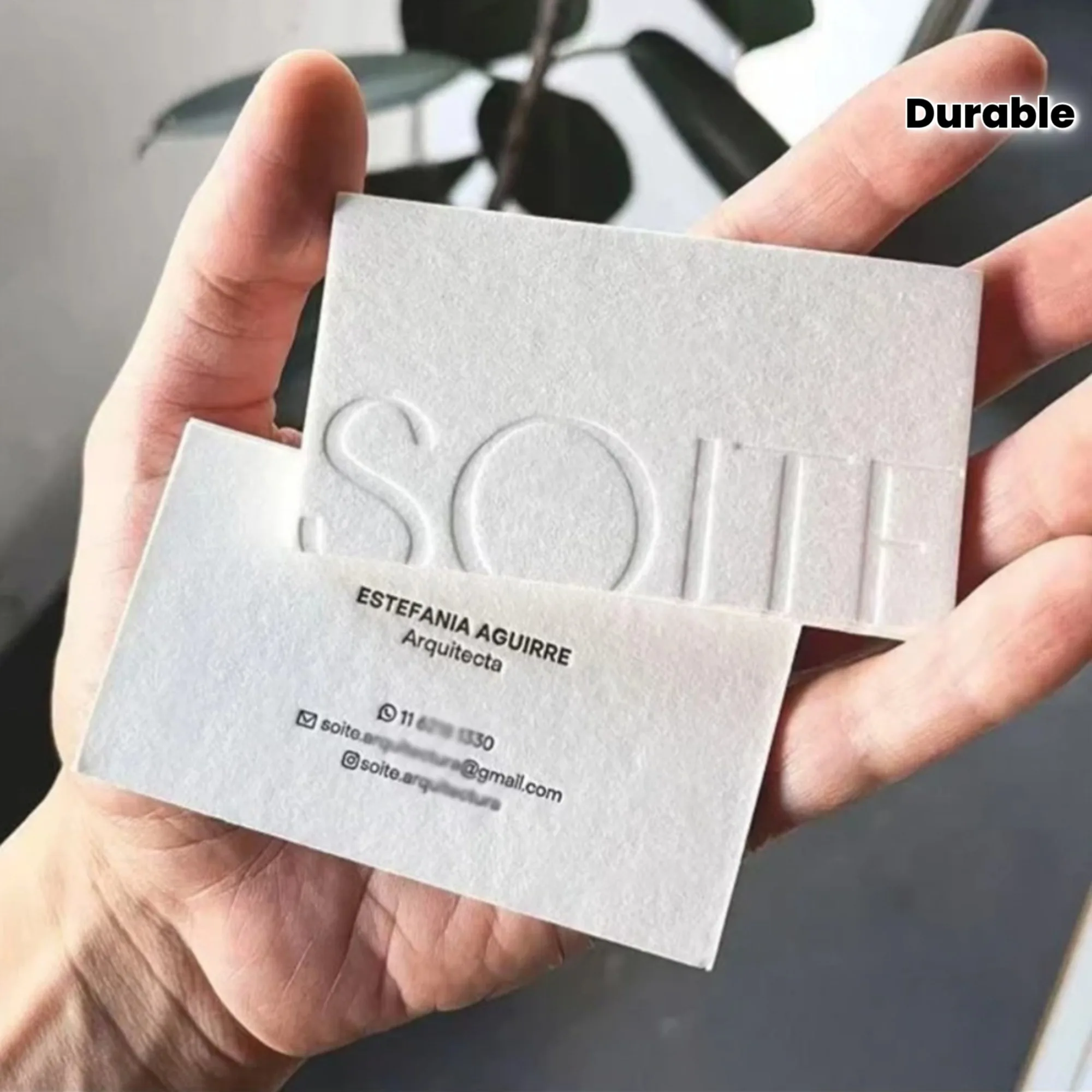 Embossed Business Cards 200pcs - 500gsm Thick Cotton Paper, Custom Text/Logo for Corporate Clients