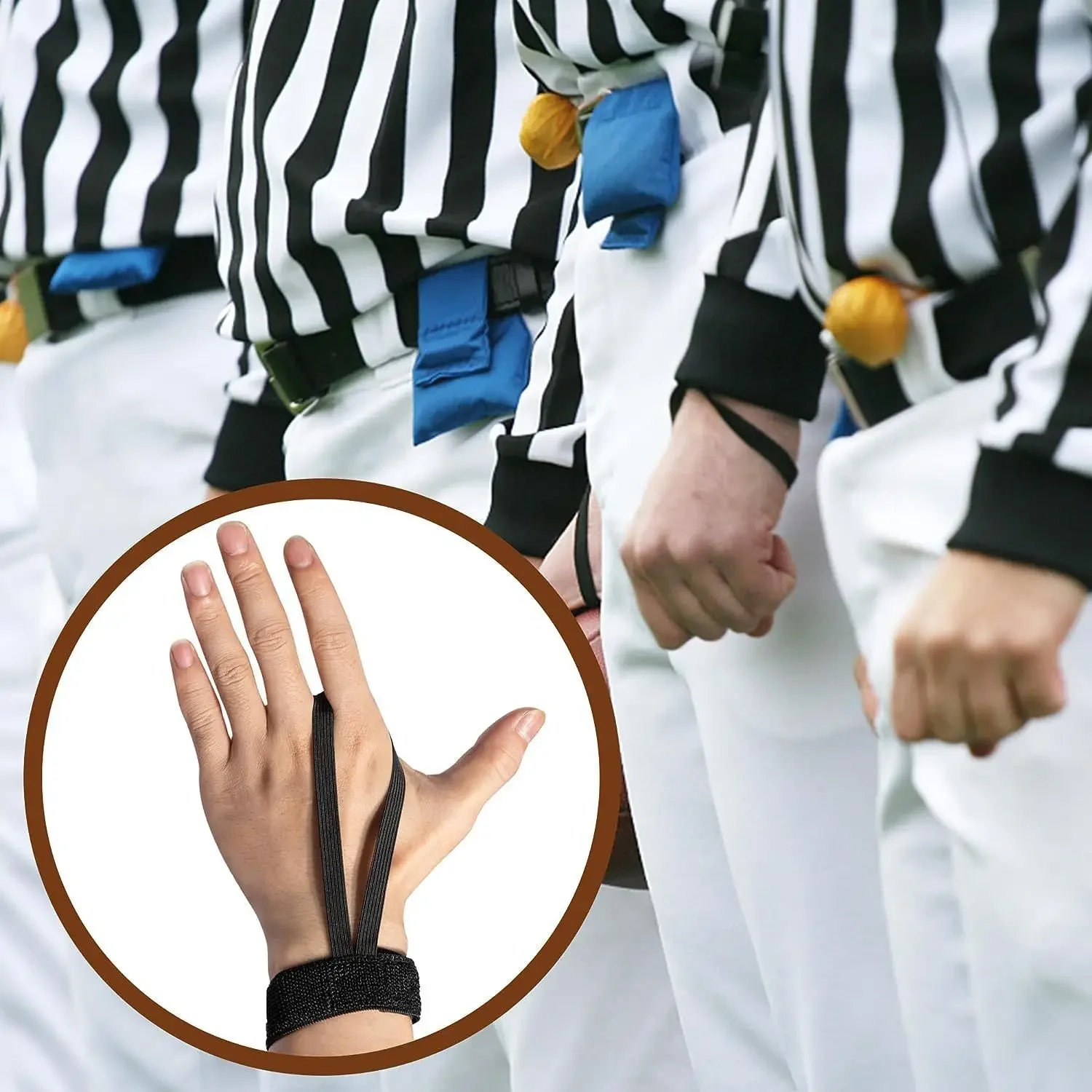 1/4PCS football field marker indicator wristband, black football team down indicator football wristband referee wristband length