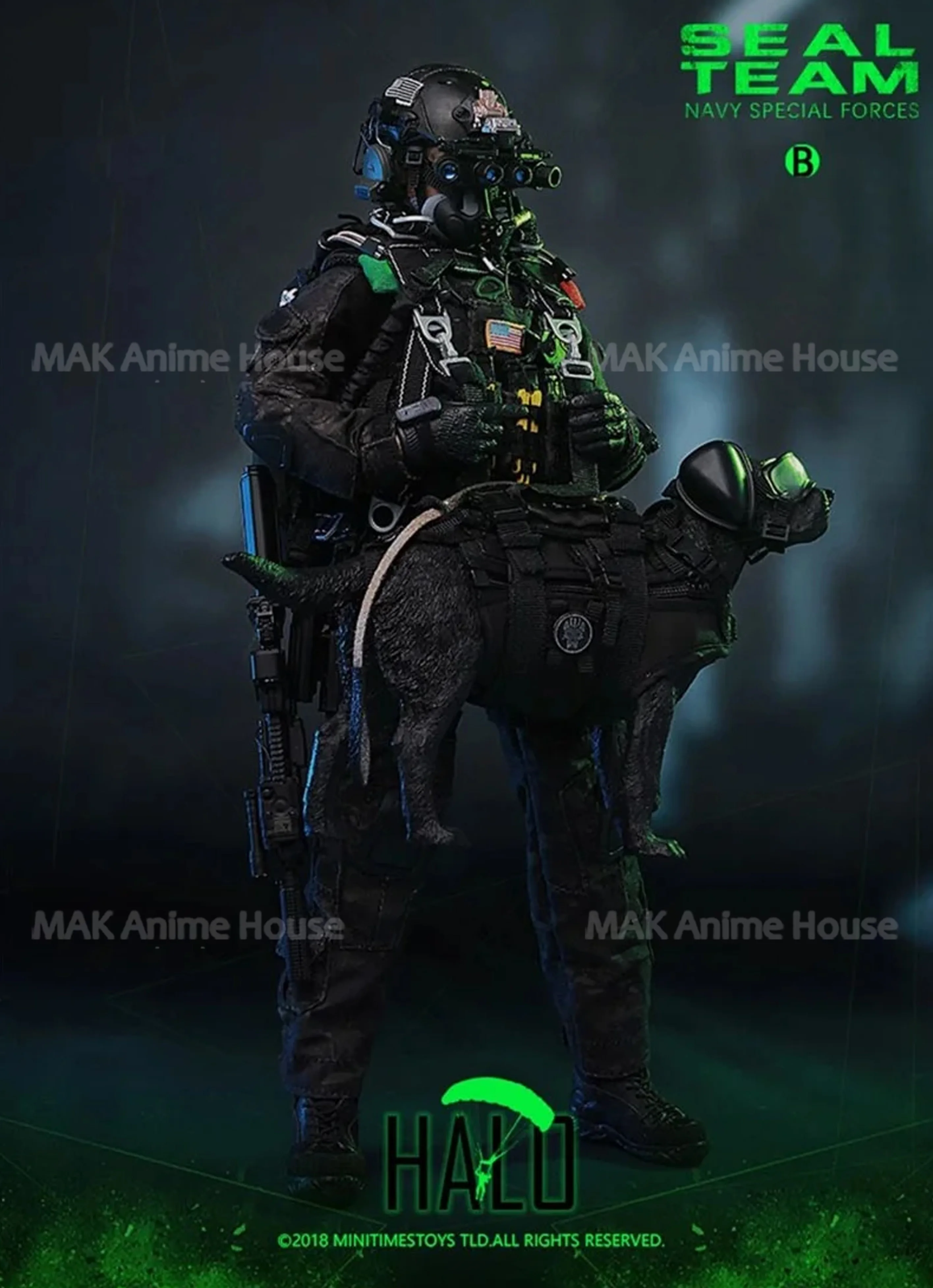 미니 타임즈 토이즈 M013 1/6 US SEAL 팀 해군 특수부대 헤일로 솔져 피규어 (강아지 포함 풀세트) 12인치 남성 액션 피규어