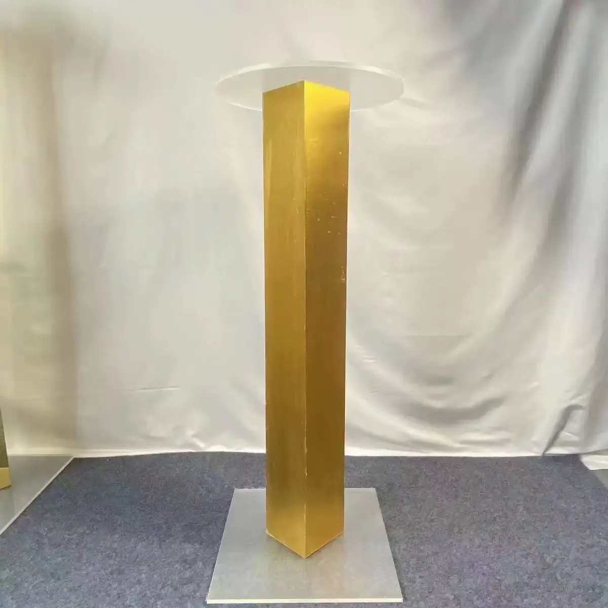 Wedding Party Decoration Modern Elegant Outdoor 35-Inch Big Tall Iron Gold Flower Stand Wedding Centerpieces