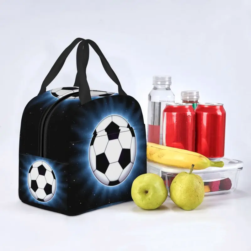 Custom Soccer Ball Lunch Box Football Pattern Cooler Thermal Food Insulated Lunch Bag School Children Reusable Picnic Tote Bags