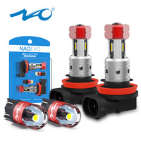NAO H11 LED HB4 9006 HB3 9005 Car LED H10 H8 H16 Fog Light Bulb H9 2835SMD 2600LM 12V Auto Driving Running Lamp White 6000K
