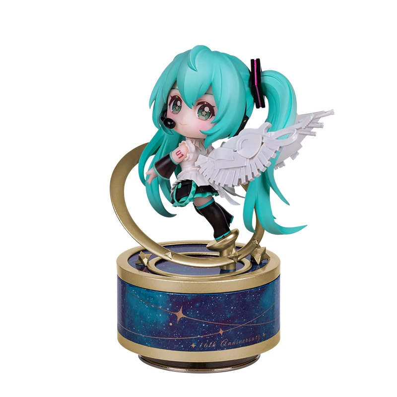 

Hatsune Miku 16th Anniversary Q Version Manual Model Qingcang Genuine Anime Peripheral Car Desktop Ornament Branded Figure Kids