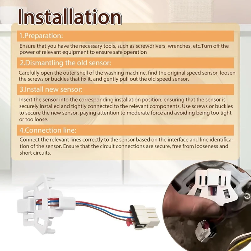 WH03X32158 WH12X26330 Washer Speed Sensor Compatible Machine Replaces WH12X25294 PS16619248 AP7020336 EAP166192