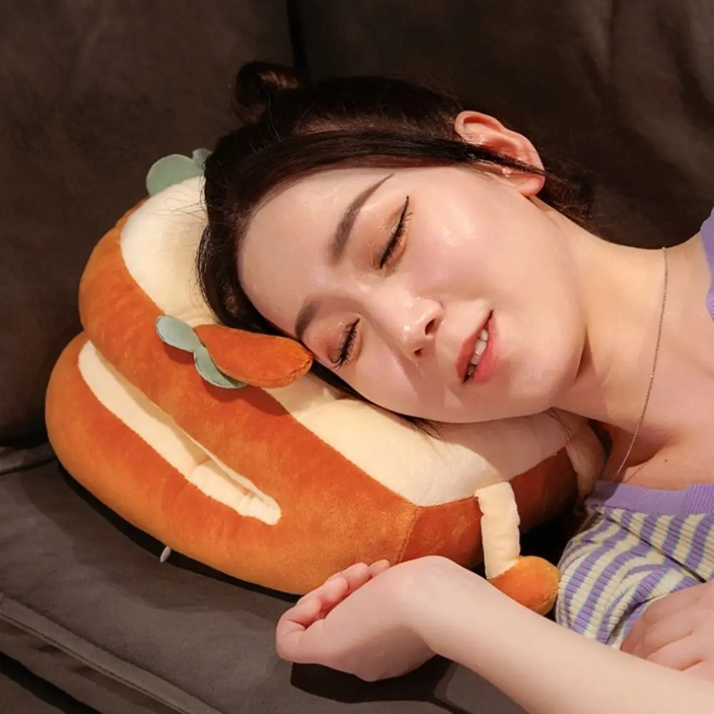 

Double-sided Hand Warmer Pillow Super Soft &Ice Silk Goose Office Nap Pillow Stuffed Keep Warm Toast Pillow Stuffed Winter