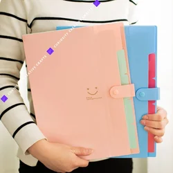 A4 File Folder Document Organizer Large Capacity 5 Layers Macaron Color Student School Office Supplies Stationery Girl Boy Gift