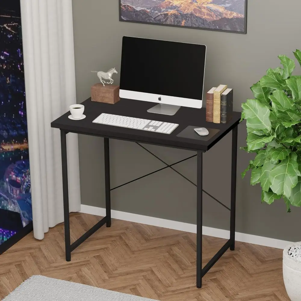 Small Space Writing Desk with Headphone Hooks Modern Simple Design, Suitable for Study, Home Office and Children's Room