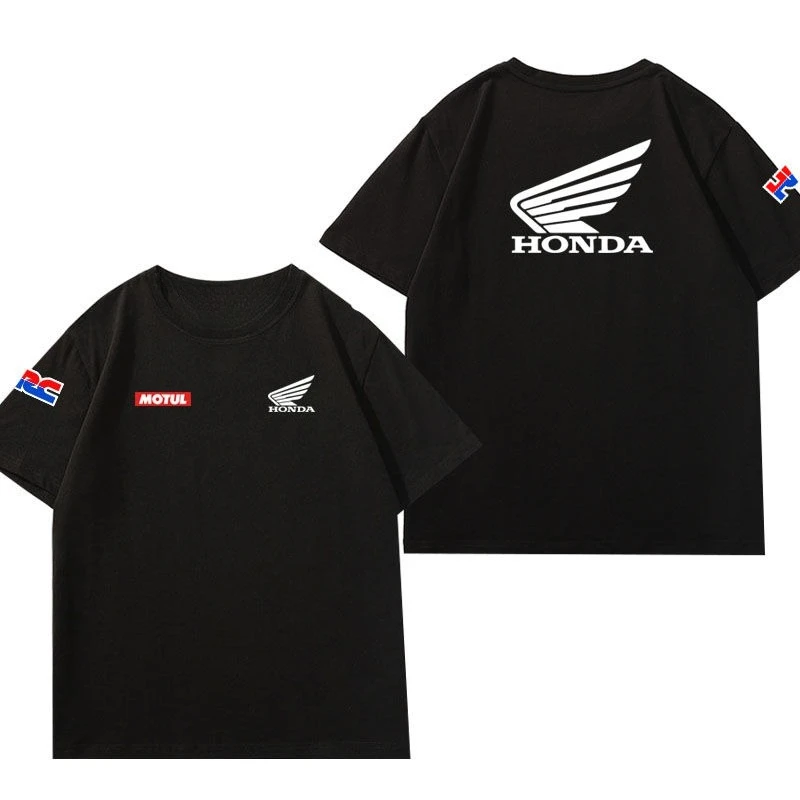 

Honda Men's and Women's T-shirts Motorcycle Riding Clothes Short-sleeved Crew Neck Summer Modified Locomotive Tooling Club Tops