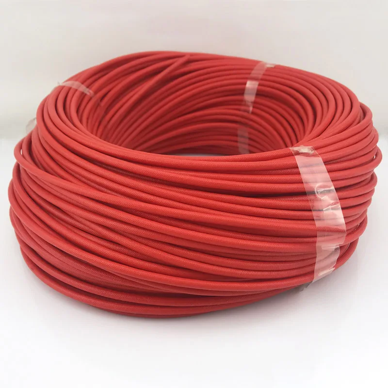 1/5Meter 3mm 4mm 5mm Red Braided Fiberglass Sleeve 200 Deg.C High Temperature Chemical Glass Fiber Tube Fiberglass Sleeving Pipe