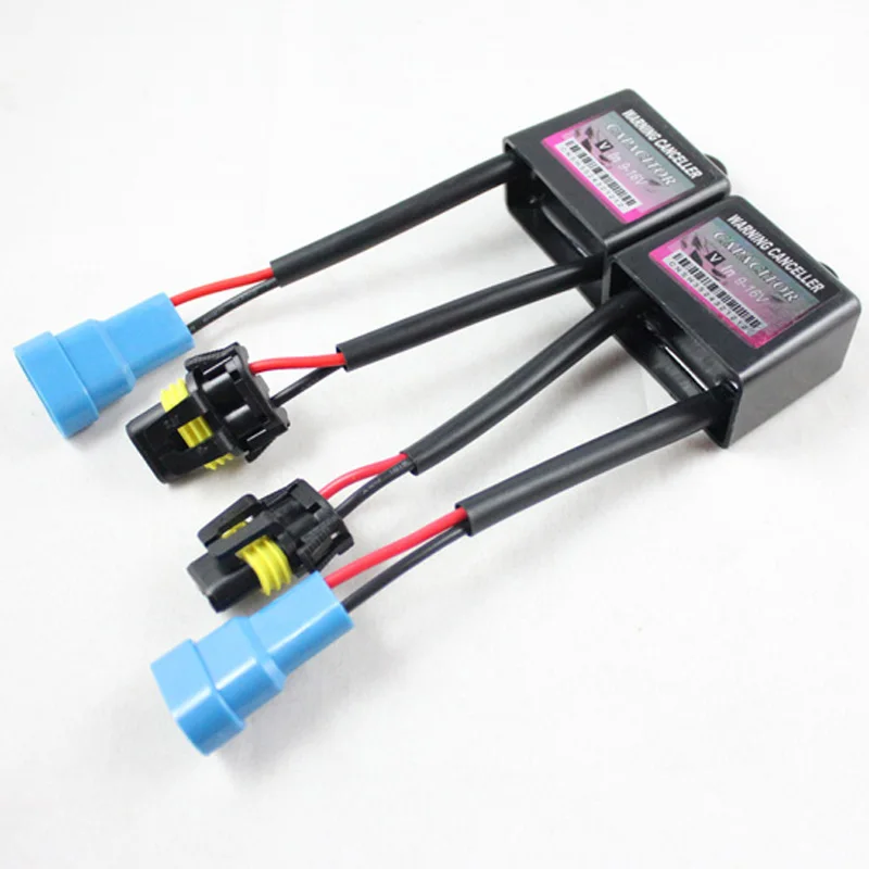 2PCS Xenon HID Kit Anti-flicker Error Warning Canceller H1 H3 H4 H7 H8 H9 H10 H11 H13 9005 9006 Capacitors Computer Decoder