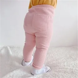 1-6Years Cotton Big PP Pants Spring Autumn Baby Girls Leggings Casual Kids Fashion Solid Long Trousers Children's Pants 2024 New