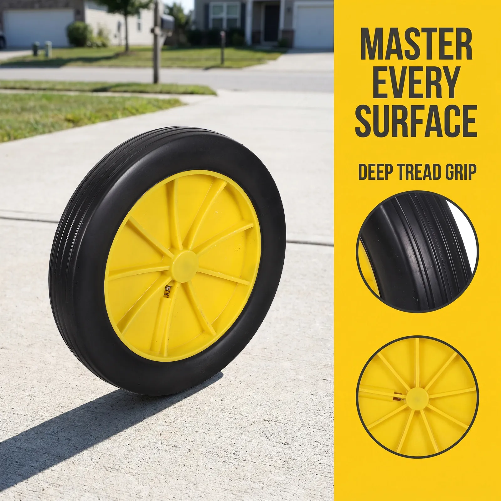 Utility Cart Cleaning Caster Wheel 20Cm Heavy Duty Rubber Swivel Replacement Smooth Rolling Industrial Janitorial Mop Bucket view 2