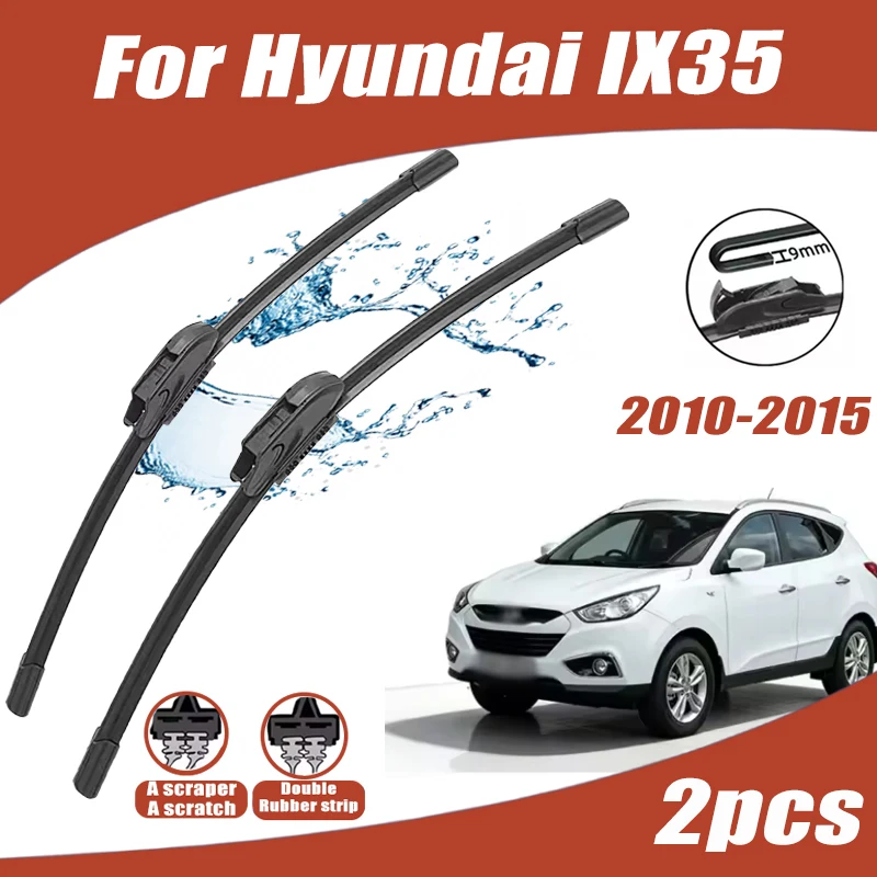 

2Pcs Front Windshield Wiper Blades For Hyundai IX35 2010-2015 2011 2012 2013 2014 Quiet Durable Windscreen Wipers