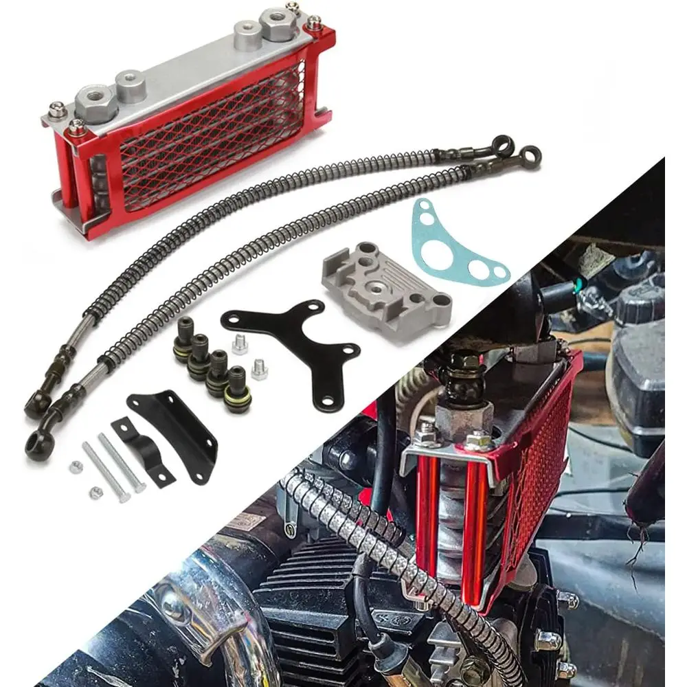 

Oil Cooler Cooling Radiator Engine Kit Universal for CRF XR KLX 50 70 90 110 125 140cc SSR Taotao Coolster Kayo Apollo Dirt Pit