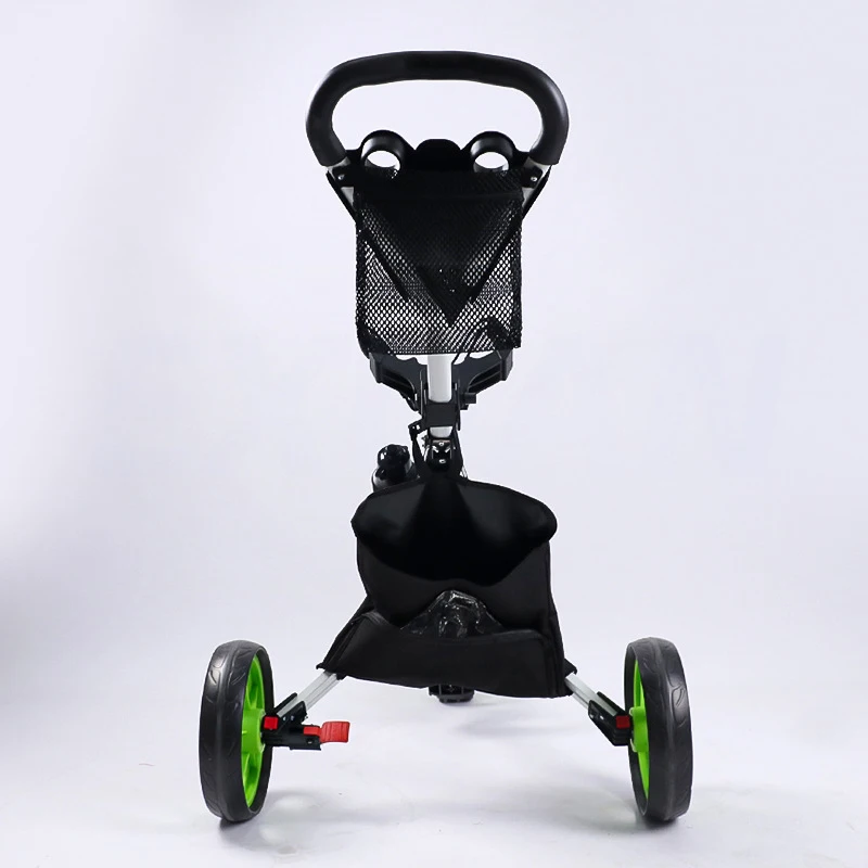 Golf Supplies Trolley Tricycle With Umbrella Rack Scorecard Foldable Ball Bag Pull Cart Golf Trolley