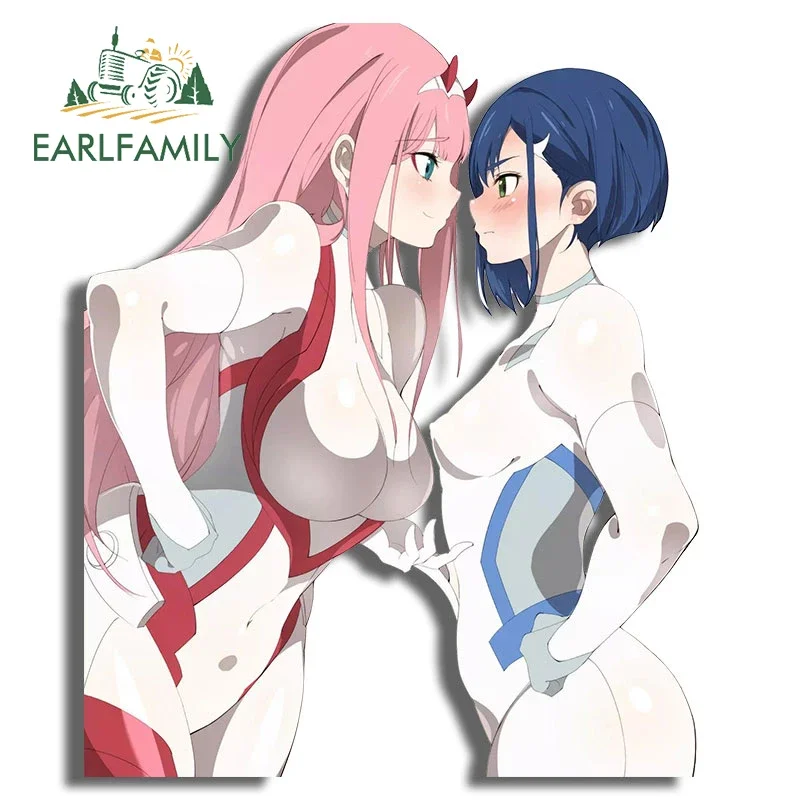 

EARLFAMILY 13cm for Hentai Cartoon Creative Car Stickers Sexy Zero Two Ichigo Decal Anime Hentai NSFW Campervan Car Accessories