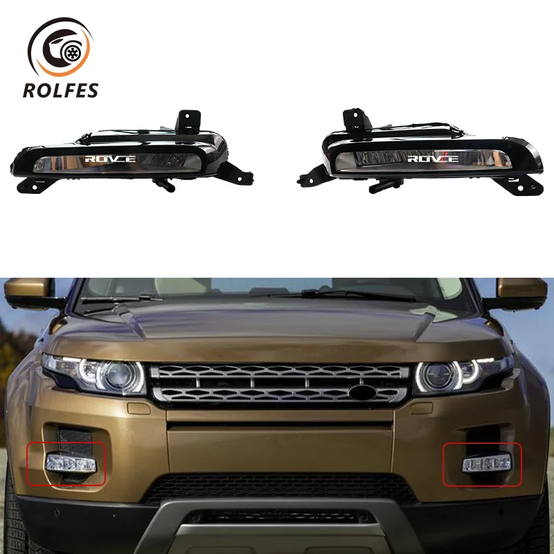 ROLFES Car LED Front Fog Light Assembly  White 12V Brighter Signal Lamp For Land Rover Range Rover Evoque 2016-2018 Accessories