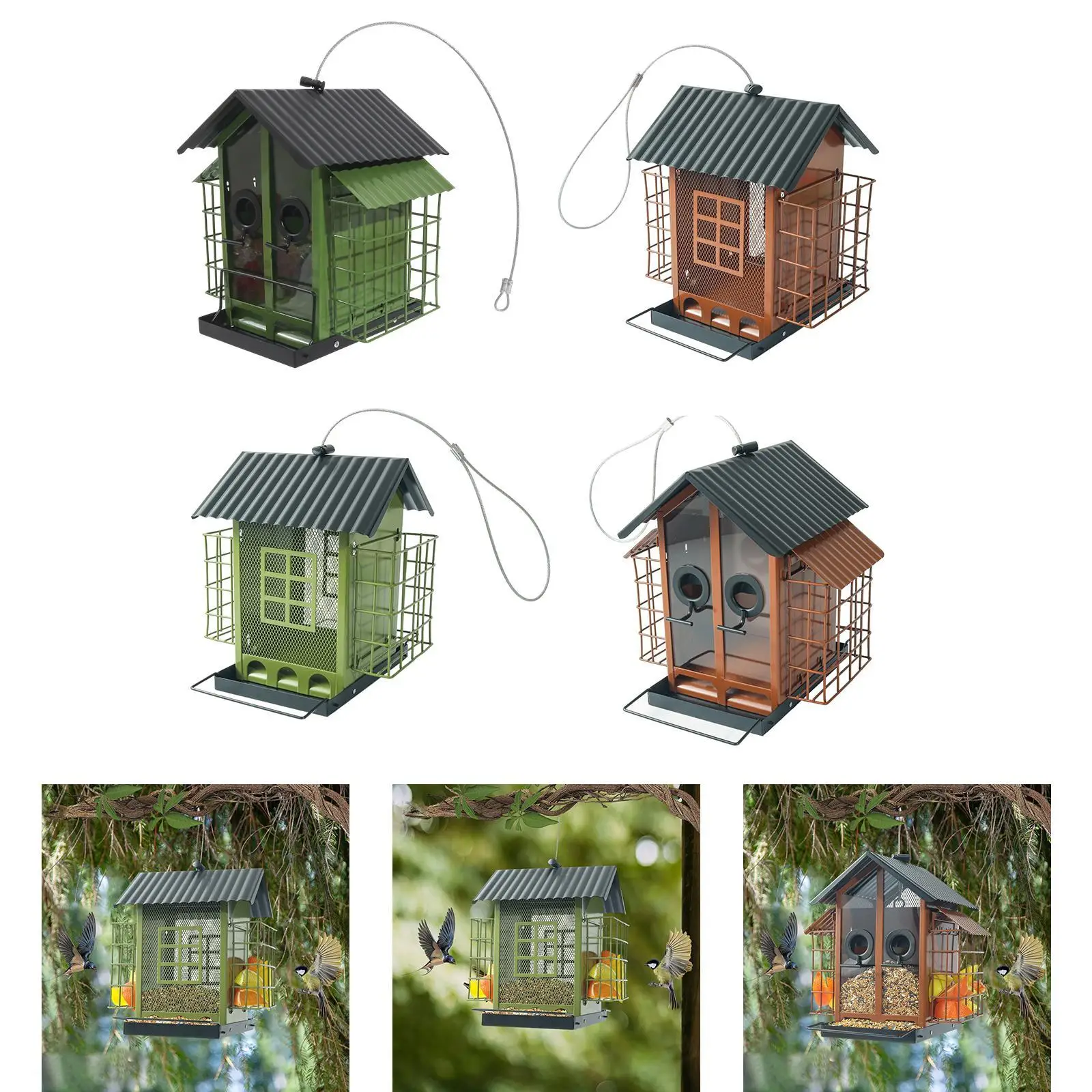 

Hanging Bird Feeder for Outside Decor Bird House for Terrace Garden Bluebird