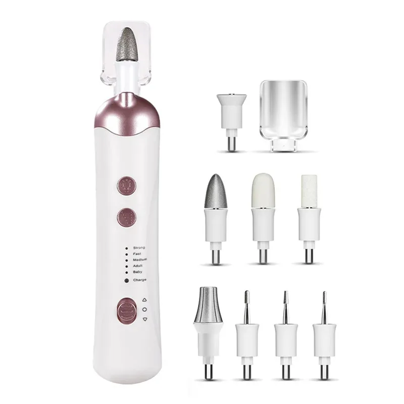 8-in-1 Cordless Nail Drill Pro - Silent Electric Manicure Kit , Rechargeable for Home/Salon Use