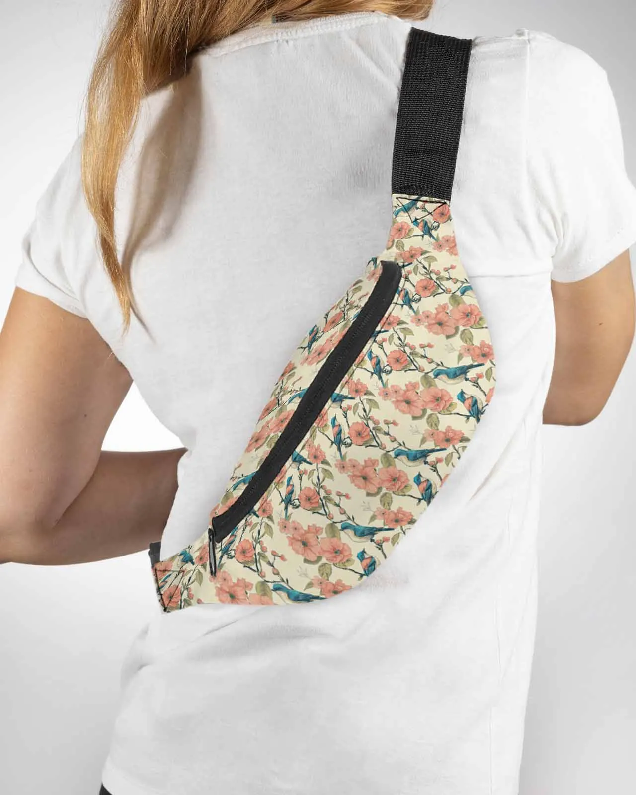 

Plant Bird Branches Phone Belt Bag Wallet Pouch Waterproof Banana Hip Bags Waist Bag Fanny Pack for Women Men